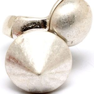Silver Sphere & Cone Ring